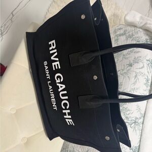 Saint Laurent Black Rive Gauche Tote
